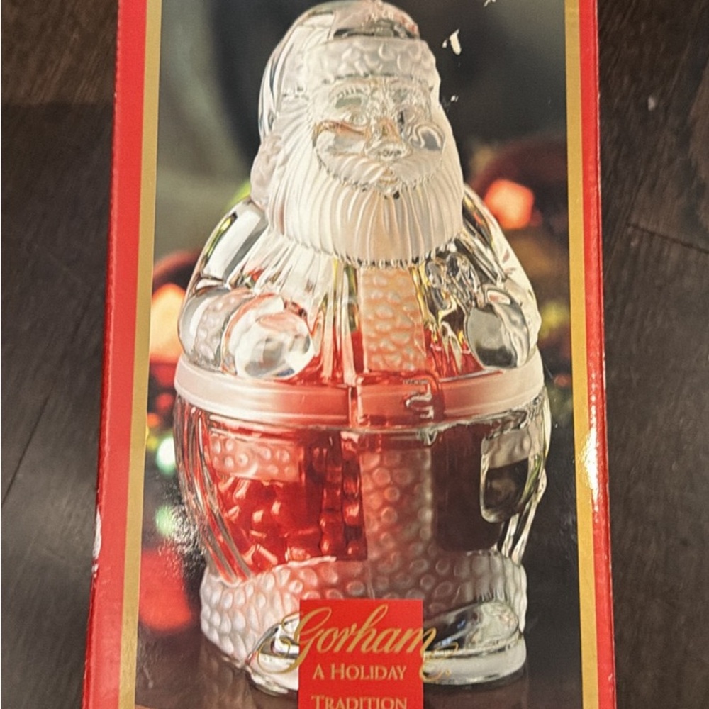 Gorham Festive Santa Candy Dish - Red and Silver